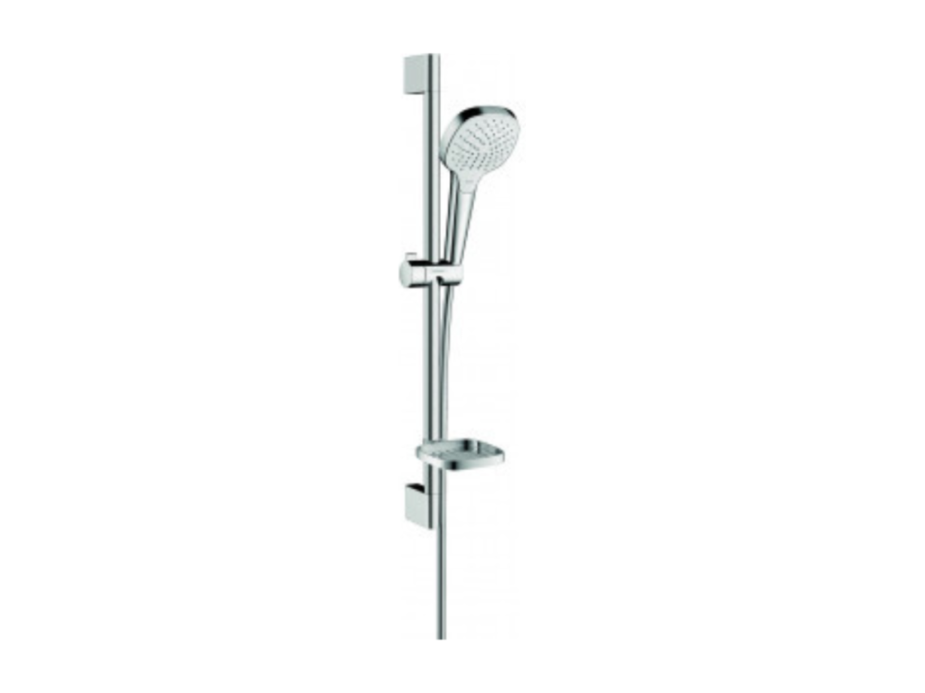 Artvivrestore shower set with Unica'Artvivrestore 65 cm shower rail and Artvivrestore Select E 61011JECN white/chrome soap dish