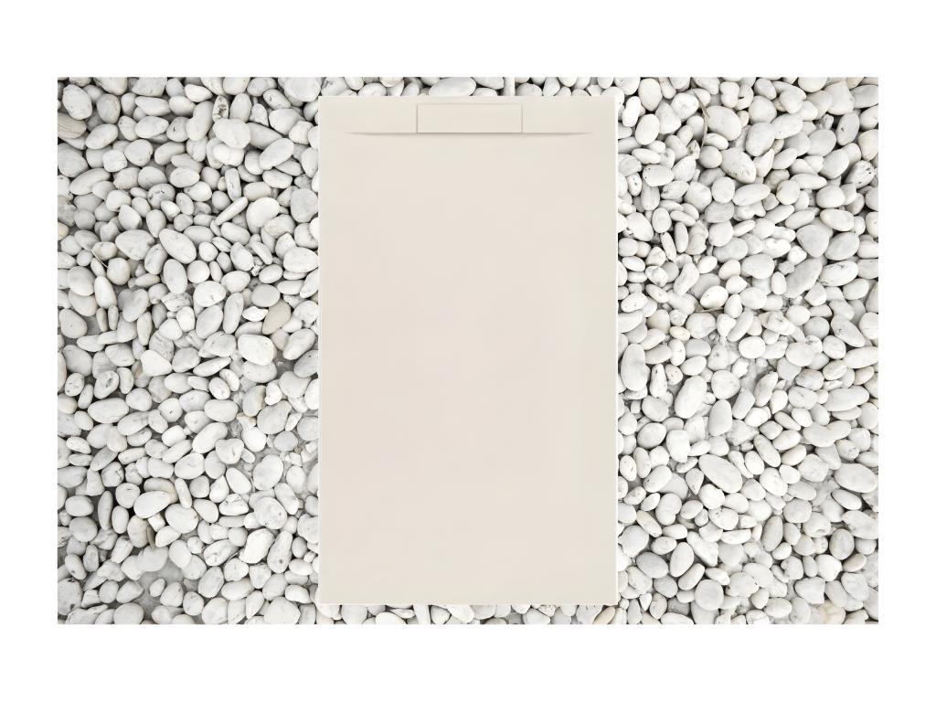 75x95 cm Beige Maisonpuretop PLUS shower tray in resin and marble powder with marble resin side grate 60299SICI