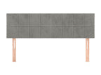 2-Piece Headboard Set, Light Grey, 72x5x78/88 cm, Velvet, 57088SMUC