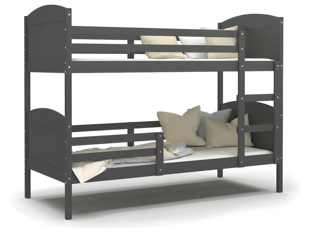 Mati Bunk Bed 90x190 Grey - grey. Delivered with slatted bases. 64963IUIQ