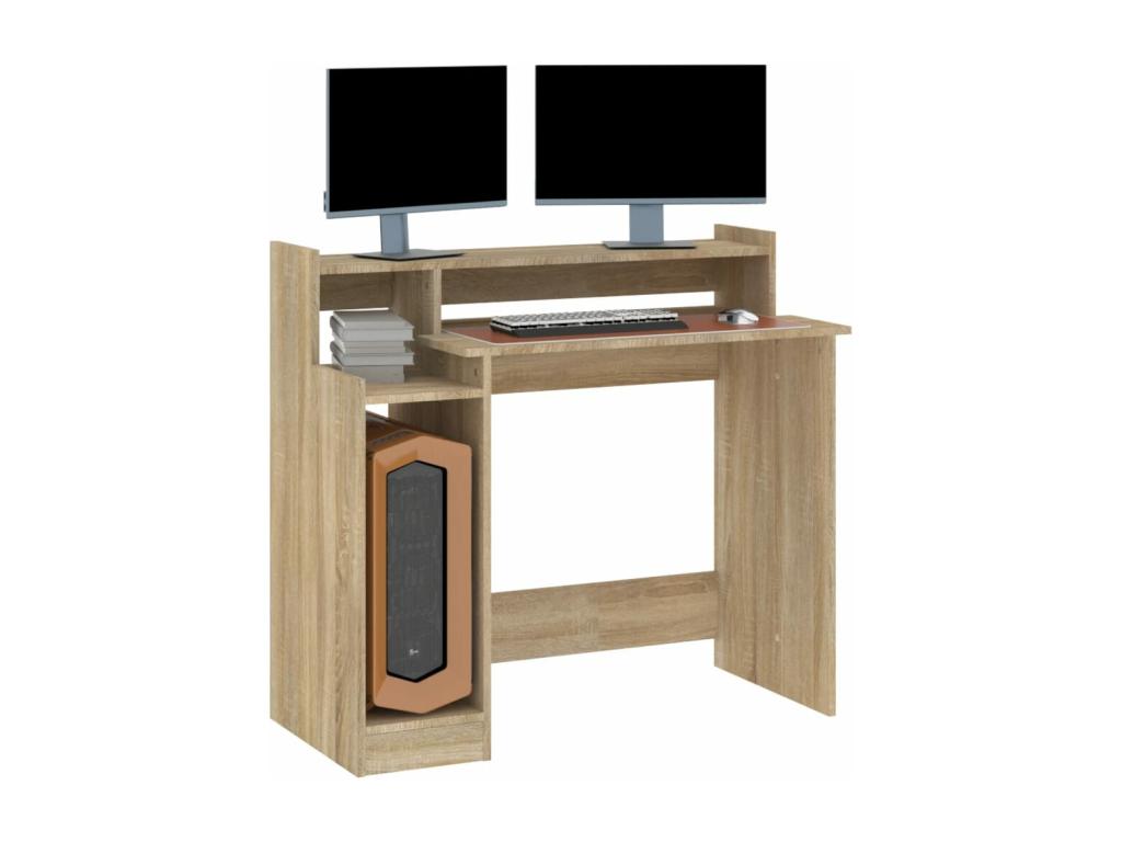 Desk with Artvivrestoreères LED Lighting, Oak, 97x45x90 cm, Engineered Wood, 23303LPLT