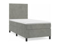 Maisonpuretop bed base and mattress, light grey, 80x200 cm, velvet, 85146RNQL