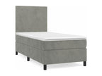 Maisonpuretop bed base and mattress, light grey, 80x200 cm, velvet, 85146RNQL