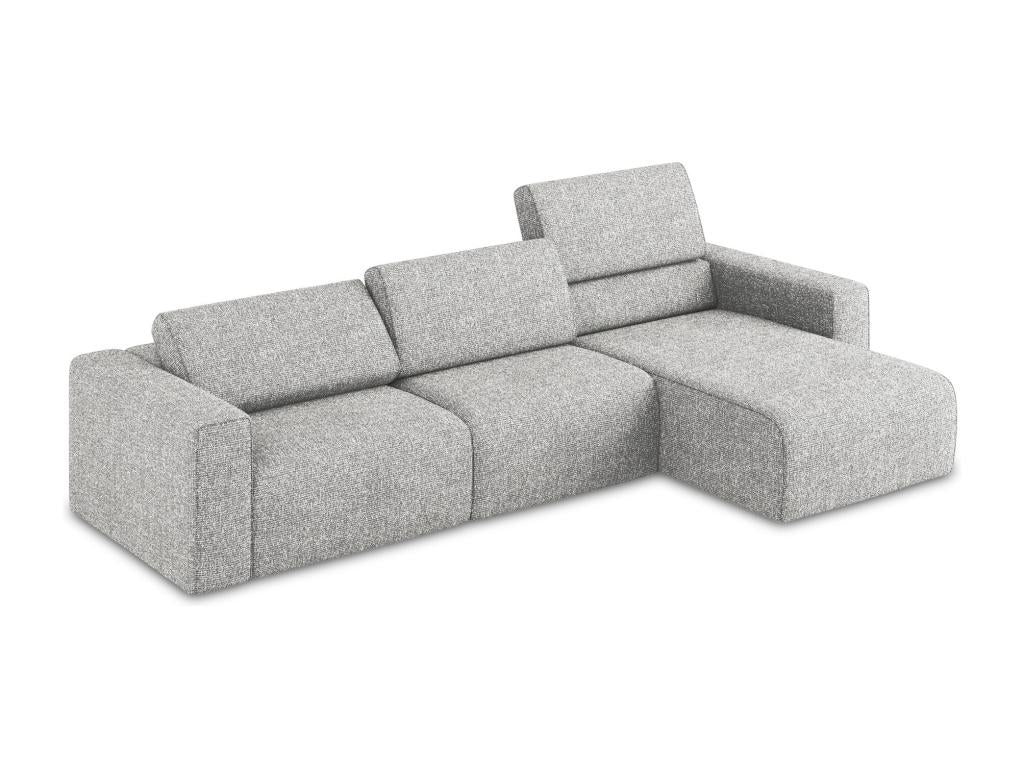 Modular corner sofa M right-hand in Strukturstoff - silver - Artvivrestore 07398GIAT