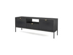 Black TV Stand 154x56x39cm Maisonpuretop Hi-Fi Cabinet, TV Stand, Freestanding 09900URVQ