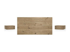 Set of headboard and bedside tables in aged wood, 140x80cm - Maisonpuretop 36105FQZB