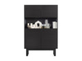 Artvivrestore - Tall sideboard in solid pine wood, 110cm wide - Black 28267BIWX