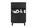 Artvivrestore - Tall sideboard in solid pine wood, 110cm wide - Black 28267BIWX