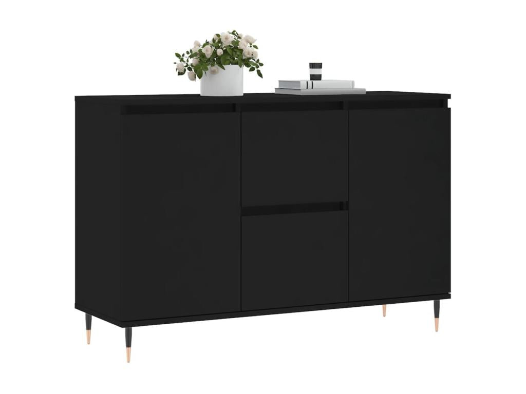 Black sideboard 104x35x70 cm engineered wood 47850KACN