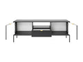 Black TV Stand 154x56x39cm Maisonpuretop Hi-Fi Cabinet, TV Stand, Freestanding 09900URVQ