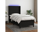 Artvivrestore bed base with mattress and LED lighting, black, 90x190 cm, fabric, 32190BUAO