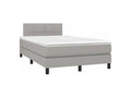 Maisonpuretop bed base with LED light grey mattress 120x200 fabric 37874BTKY