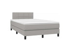 Maisonpuretop bed base with LED light grey mattress 120x200 fabric 37874BTKY