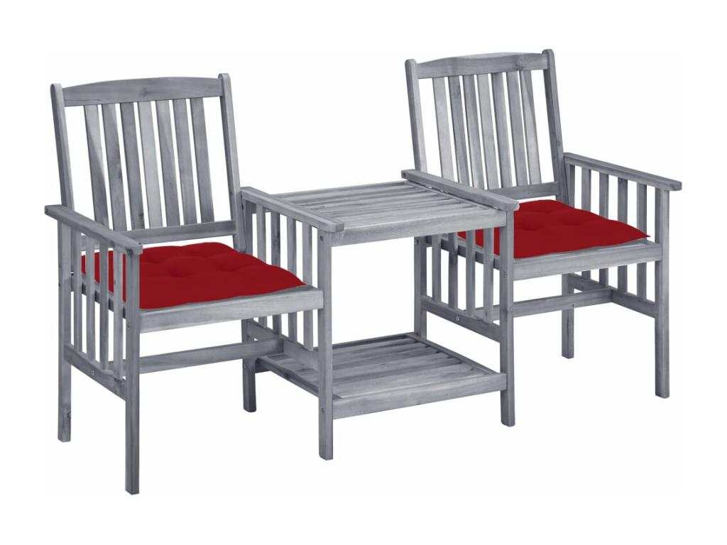 Garden chairs with tea table and cushions, Maisonpuretop solid wood, 83286NHZO