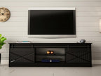 TV stand 200x57x35 cm Glossy Black GRANGE luxury hi-fi sideboard freestanding unit 06644CZUN