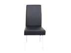 M37 Dining Chair Set of 6 Black Leather White Legs 97023SXJO