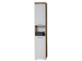 Melamine bathroom cabinet - Tall cabinet - White-Gloss Oak - WHD 37 - 190 - 31 cm 87376JSSW