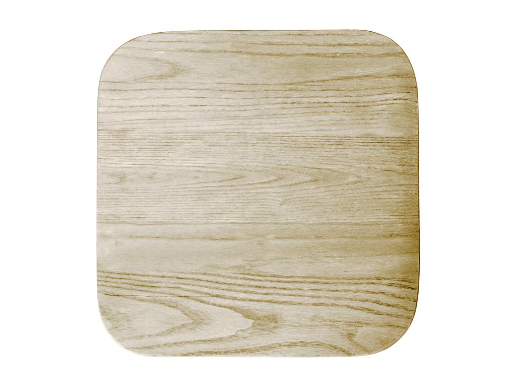 Small industrial stool in polished steel with a natural solid wood seat, Maisonpuretop, 45cm - Khaki Green, 12801HOON