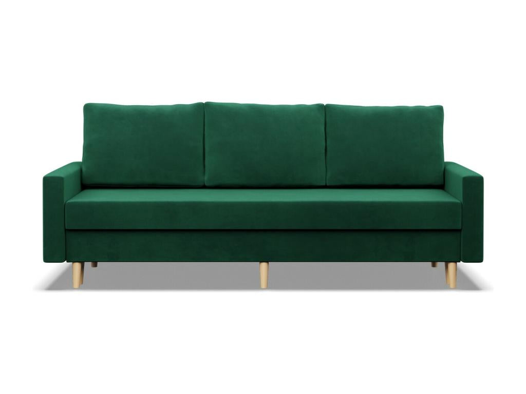 3-seater sofa with sleeper function, reversible cushion, green, 79487SZXV