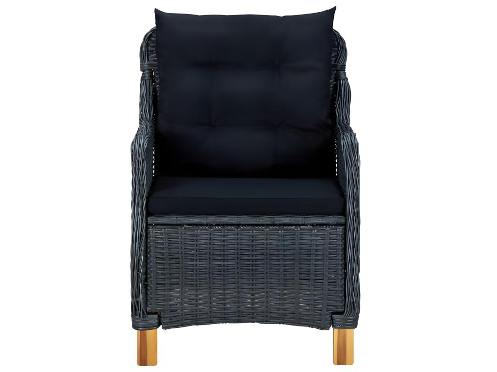 Garden chairs with cushions, set of 2, woven resin 00828GXUL