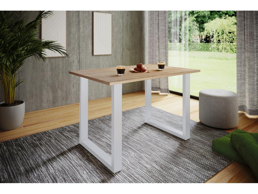 Maisonpuretop Premium Wood Kitchen Table Dining Table Xona U White 80 - 110 - Oak Maisonpuretop 34027QRQM