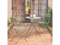 Round folding bistro garden table 60x70cm - with two folding chairs - powder-coated steel 68632RYMQ