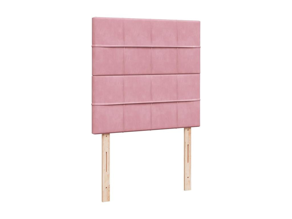 Artvivrestore bed base with mattress, Pink 90x190 cm Velvet 11211RZLS