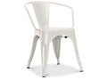 Dining chair with armrests - Industrial design - Steel - New edition - Maisonpuretop Cream 88442GXHH