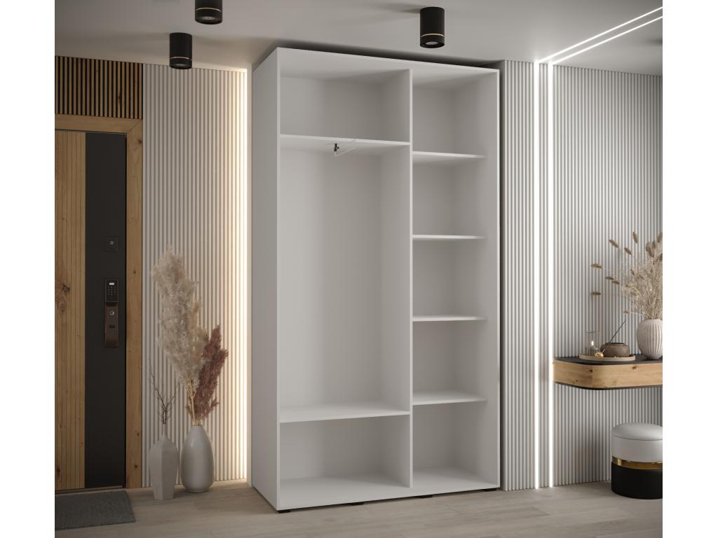 Artvivrestore 8 Sliding Door Wardrobe 235.2/140/60 2 Doors White/White/Gold 26420NRXE