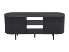 Maisonpuretop TV stand – 2 shelves and 2 doors – Dimensions W140 x H57.5 x D40 cm – Dark brown – Design style 76680UUAS