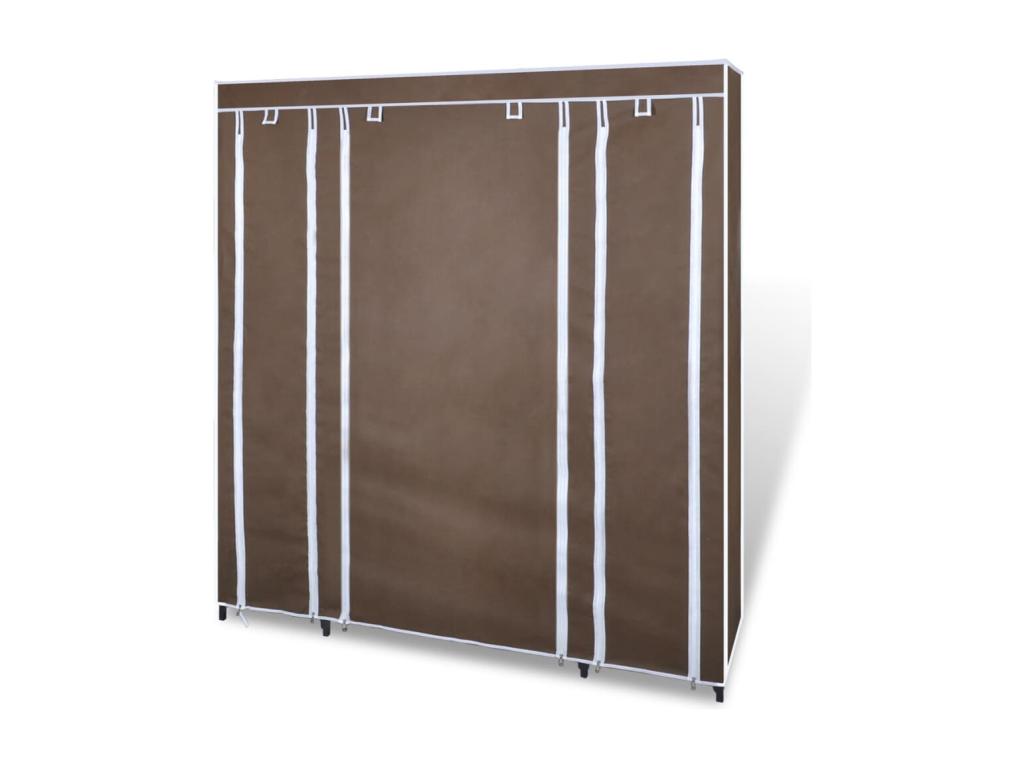 Wardrobe with compartments and rods 45x150x176 cm Brown 91368VGXU