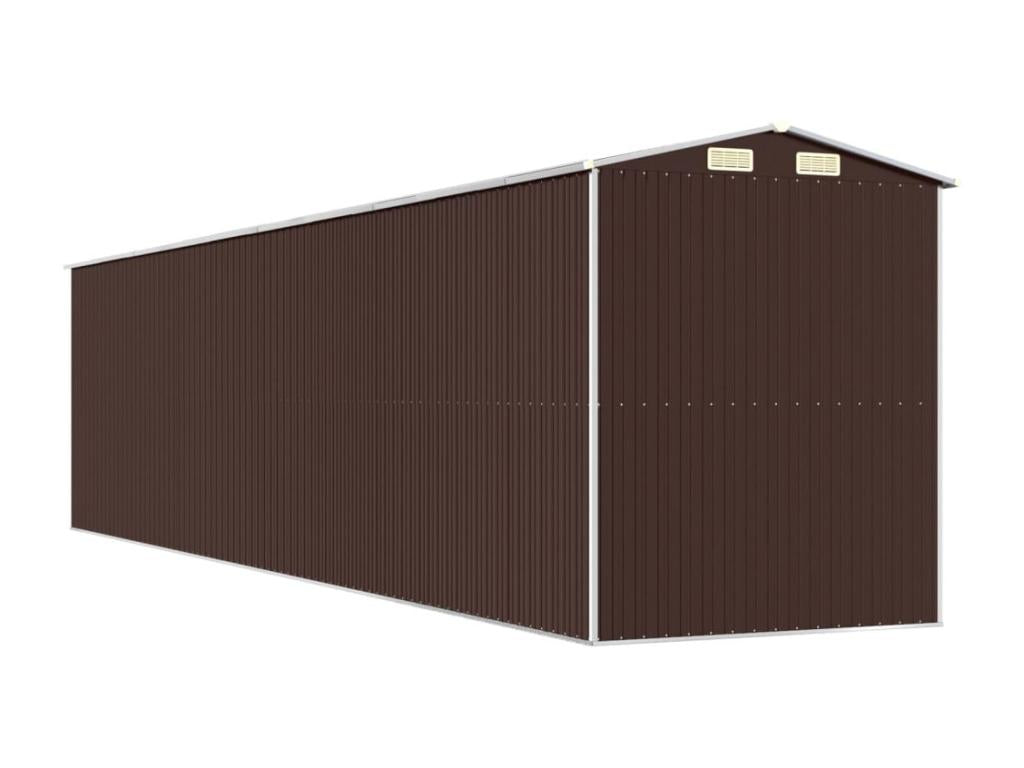 Dark brown garden shed, 192x855x223 cm, galvanized steel, 55425DATX