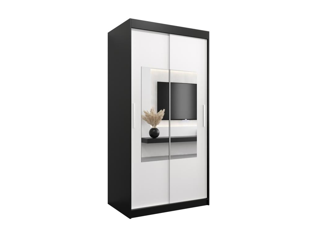 Maisonpuretop Sliding Door Wardrobe 200/100/62 2 Doors Black/White 51827TNFI
