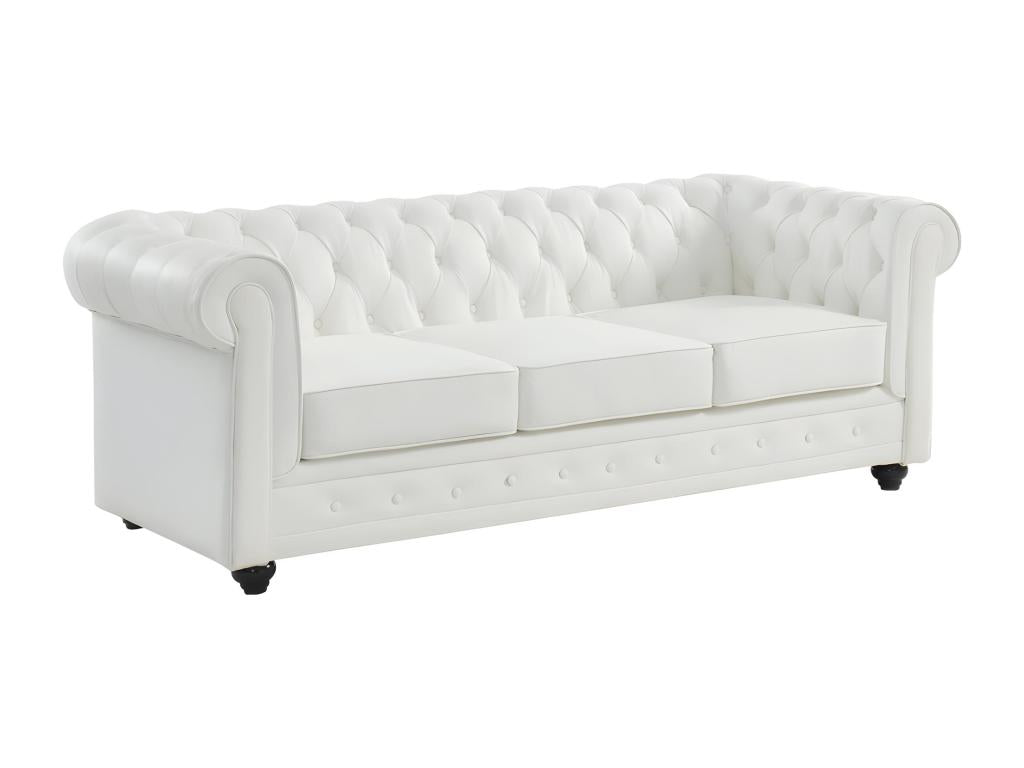 Maisonpuretop 96271KPKW 3-seater sofa in white buffalo leather