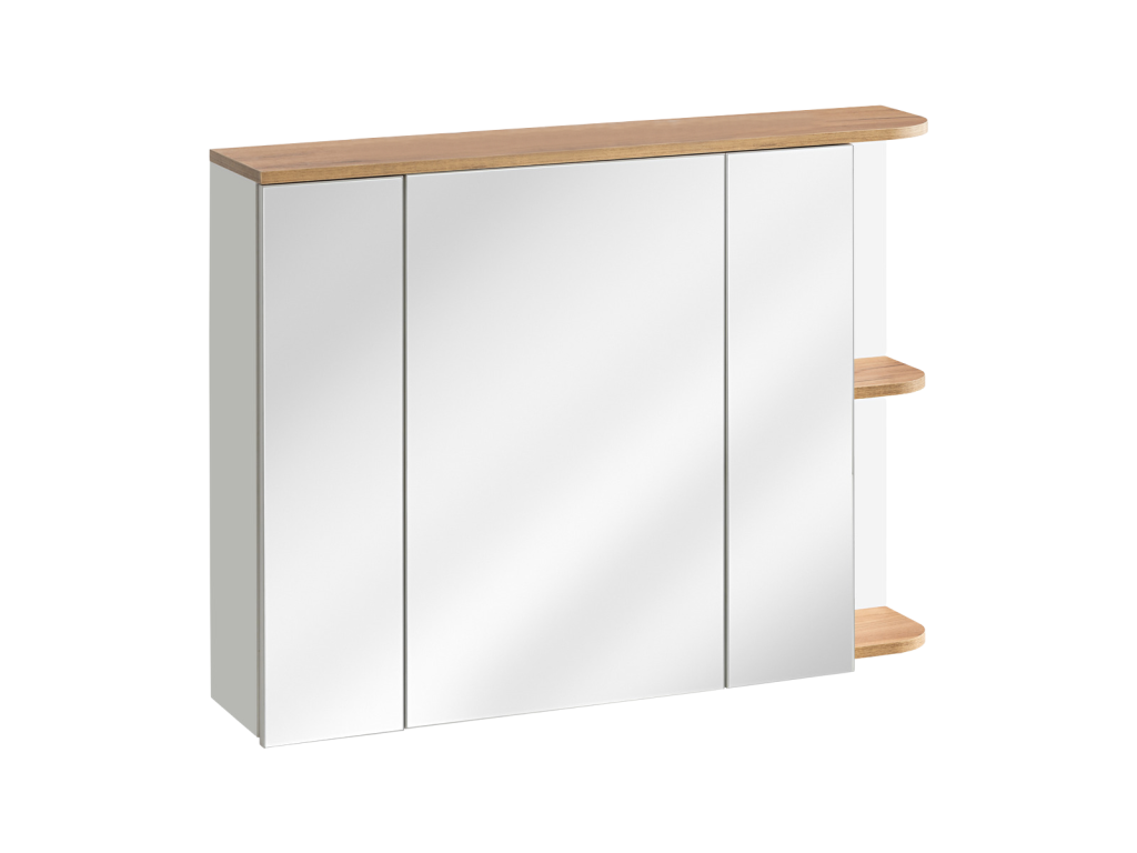 Bathroom wall cabinet with mirrors - Light natural and white - 94 cm - Artvivrestore 43449CNCF