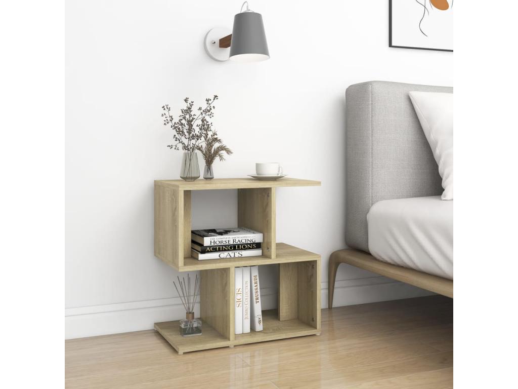 2-piece bedside tables, oak, Maisonpuretop, 50x30x51.5cm, engineered wood, 82887JBOA