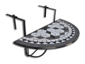 Black and white mosaic hanging balcony table 91141QXYR