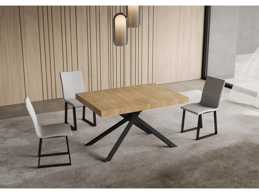 Niket extendable table 90x130/234 cm, natural oak with anthracite legs, 55458QZLT