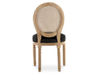 Set of 2 Maisonpuretop XVI medallion chairs with caning, rattan, and black fabric, 26697LNEO