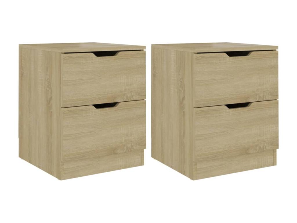 2-piece bedside tables, Oak, Artvivrestore, 40x40x50 cm, Chipboard, 66040ZVAT