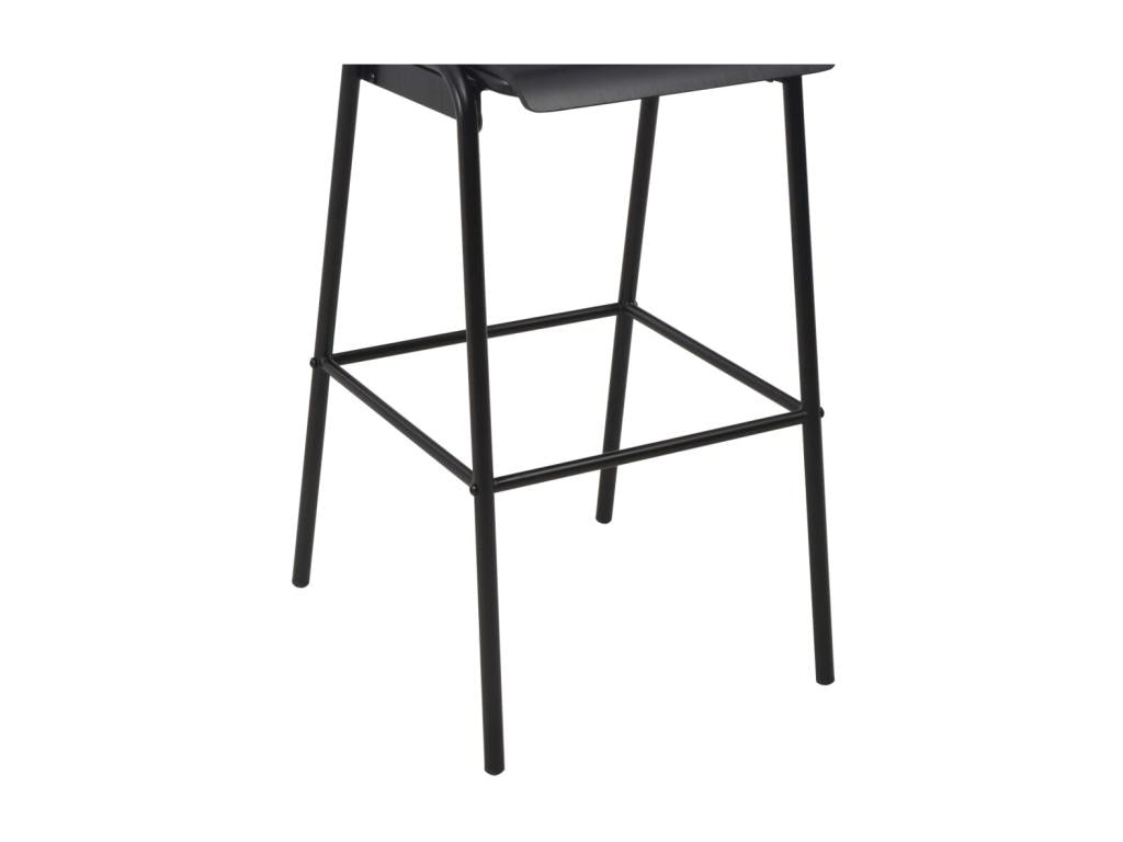 Bar stools, 4 pcs, black, solid plywood and steel, 38502HYZH