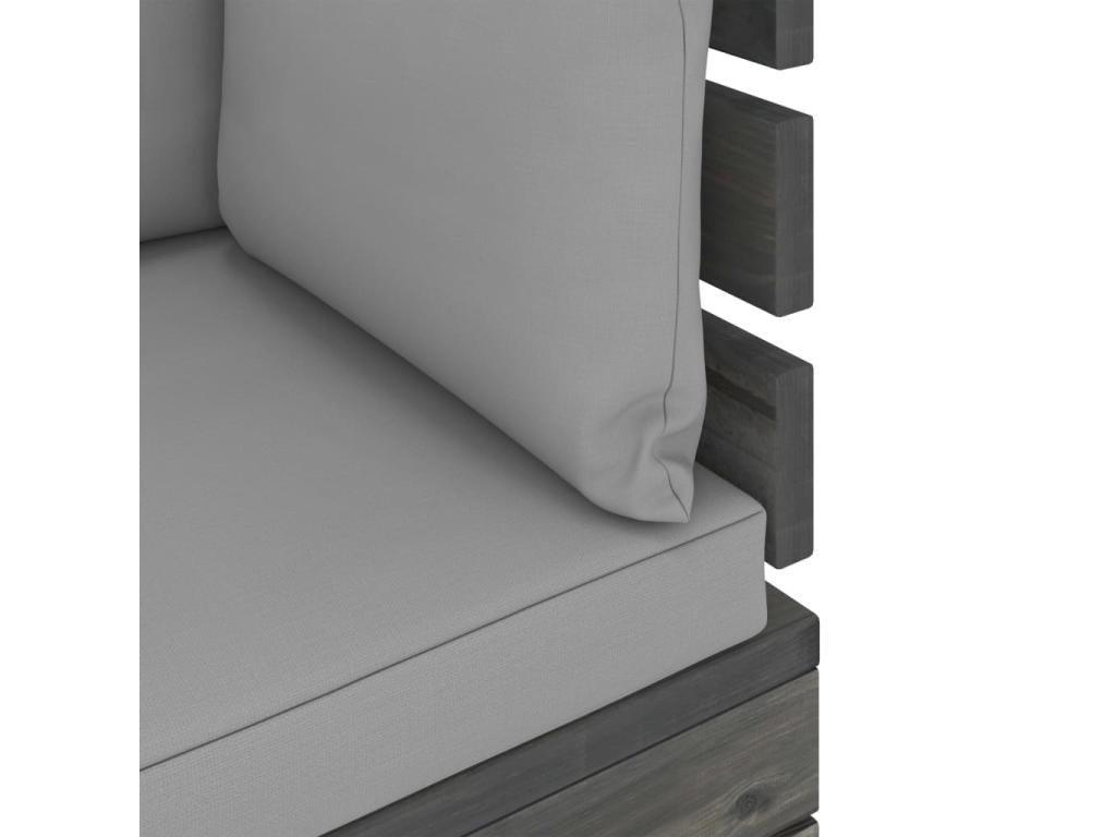 2-seater garden pallet sofa with cushions, pine wood, 70232JZDK