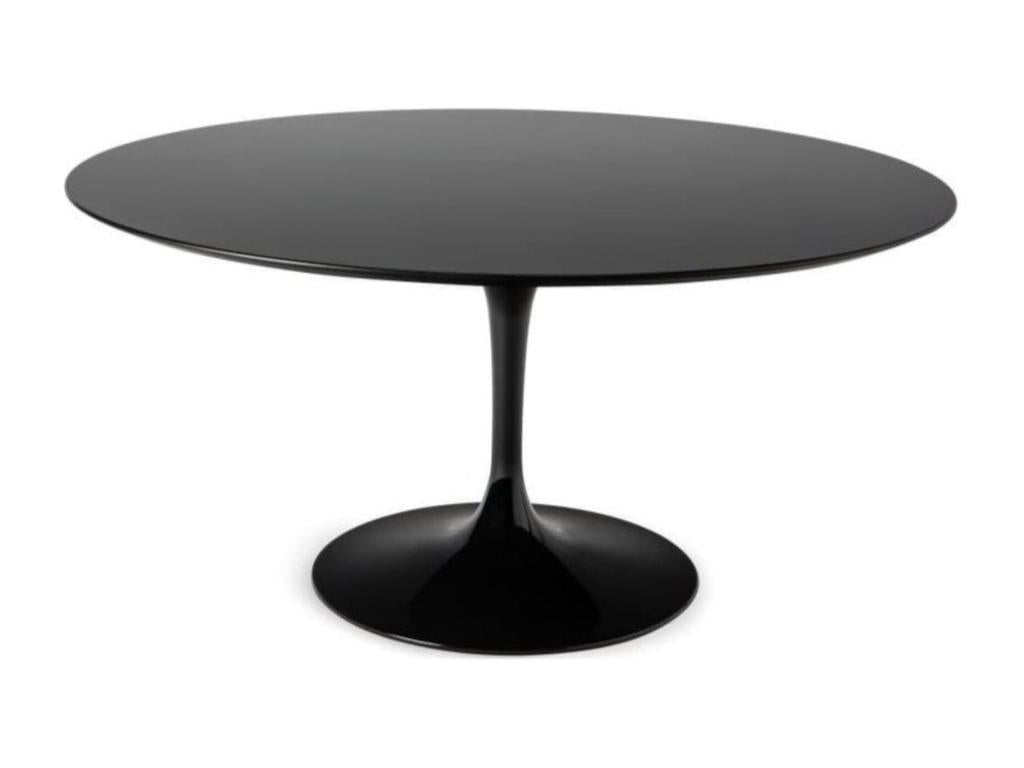 Round Tulip Table - Matte Black Top - Diameter 60 cm - Matte Black Base 35793VQCQ