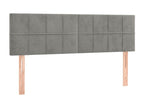 2-Piece Headboard Set, Light Grey, 72x5x78/88 cm, Velvet, 57088SMUC