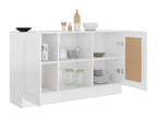 High-gloss white sideboard, 120x30.5x70 cm, engineered wood, 56642VCMD