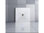 90x90cm shower tray with ABS grate, extra-flat square shower base, white, non-slip, 35339YXFR