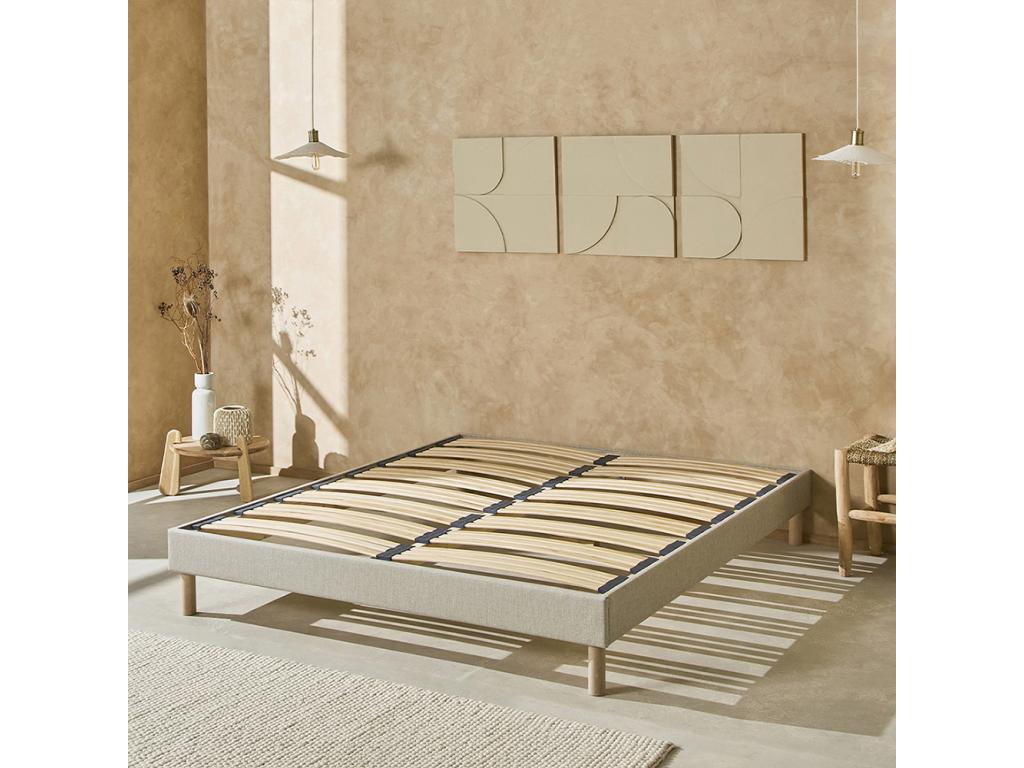 Artvivrestore - Artvivrestore wooden bed base 140x200 cm - Beige - Delivered by Artvivrestore 64314PNHJ