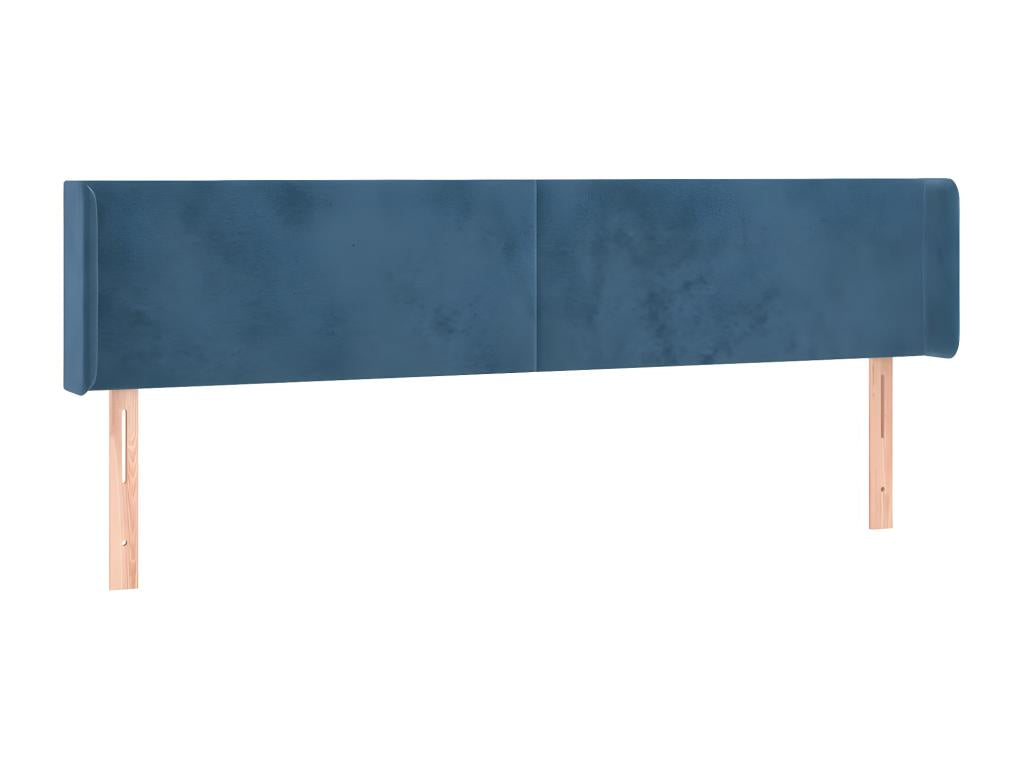 Headboard with wings, Dark blue, 183x16x78/88 cm, Velvet, 41222SMXE
