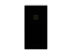 Extra-flat 90x100 cm PURE shower tray in black slate-effect resin with black drain cover 39859DCWX